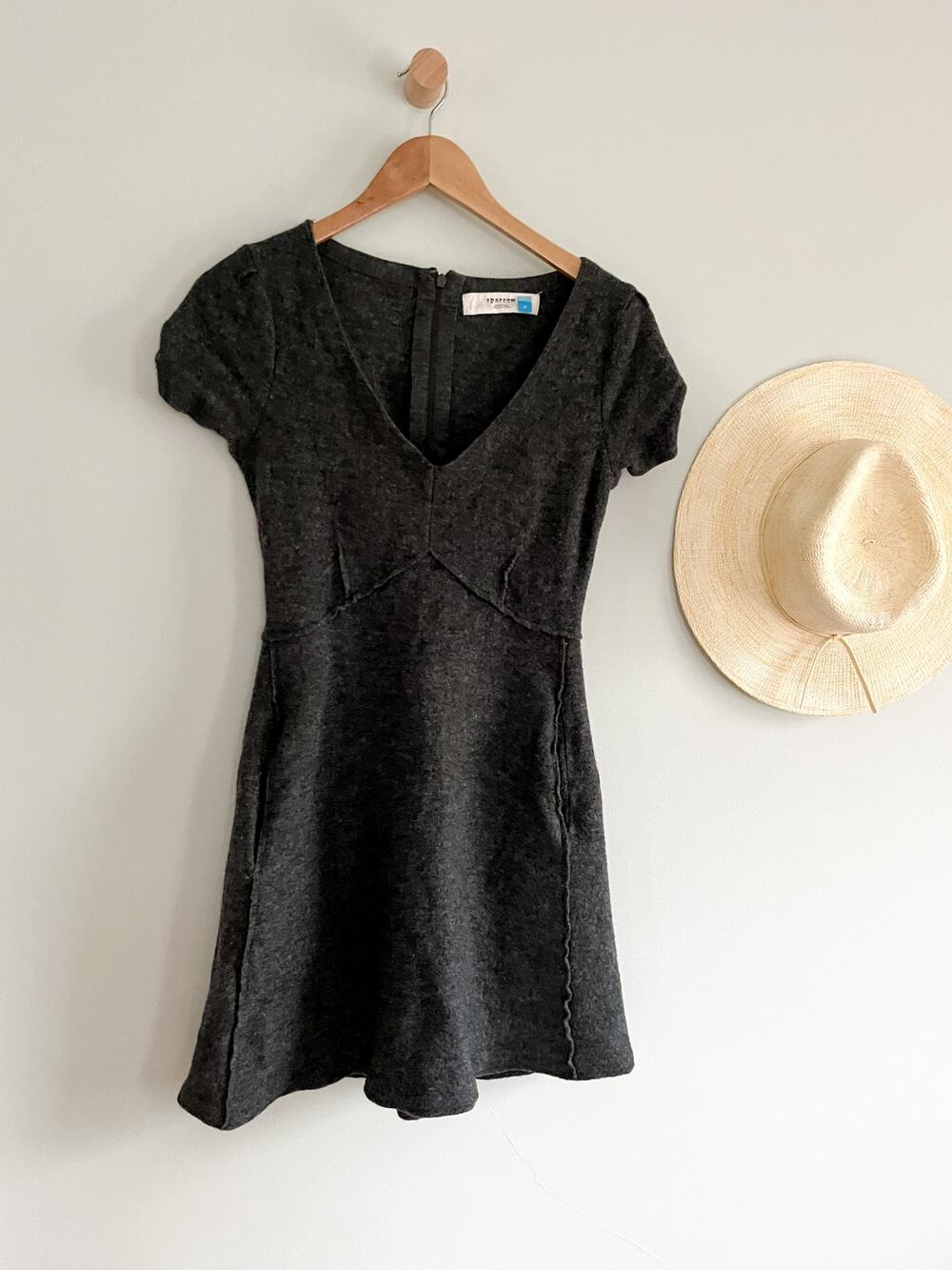 Anthropologie | Sparrow | Seamed Boiled Wool Dress | Gray | Sz s